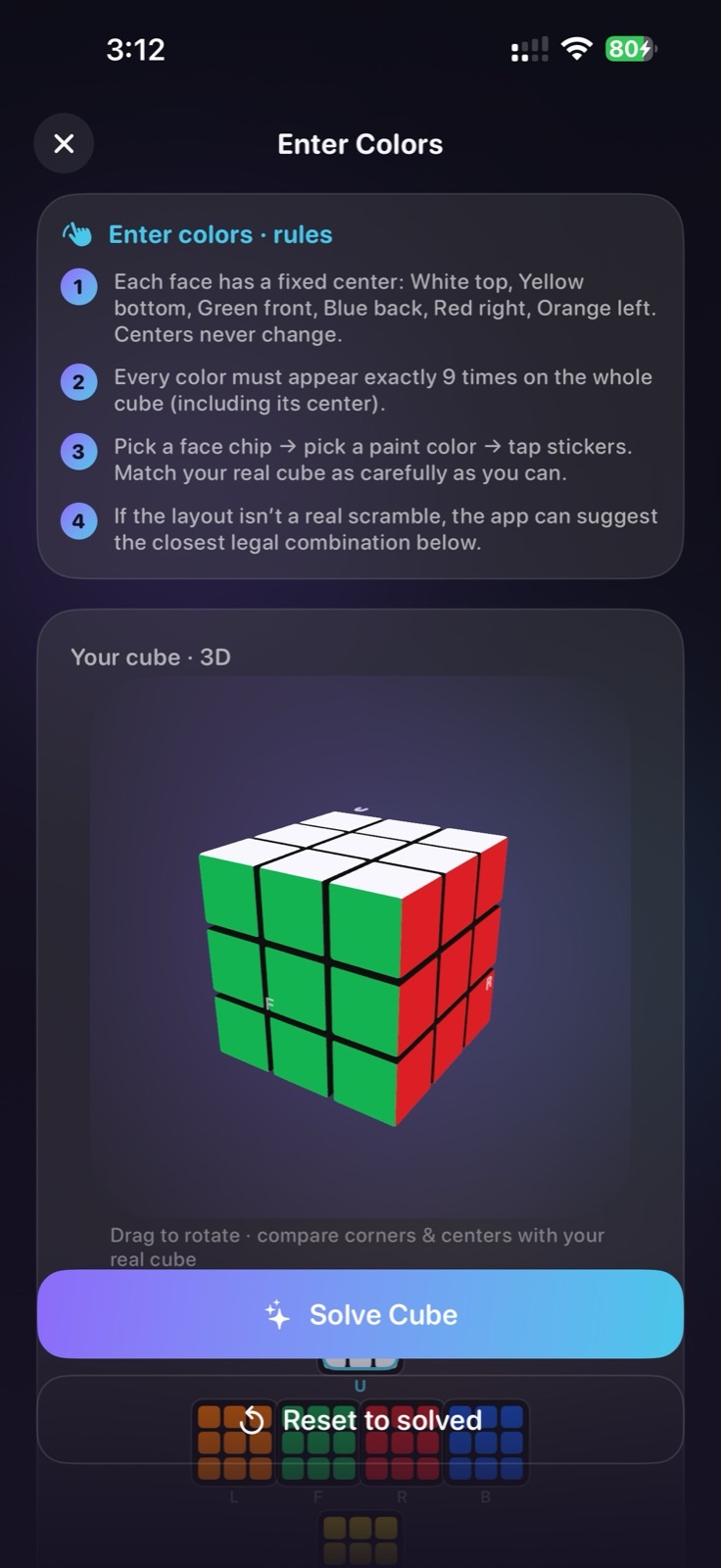 Enter Colors manual entry