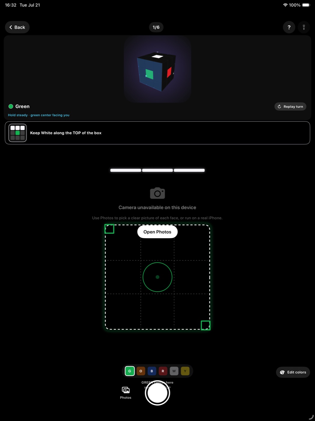 Live scan coach on iPad